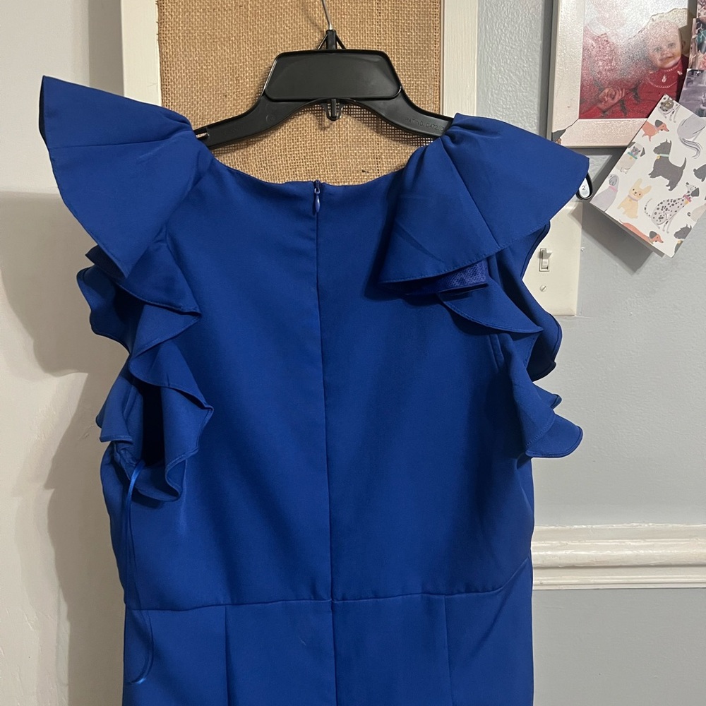 TCEC Royal Blue Ruffle Mini Dress - Picture 2 of 2